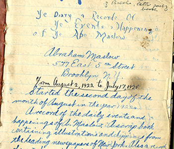 A page from Abraham Maslow's journal